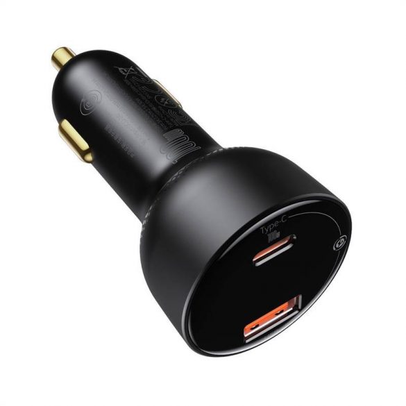 Încărcător auto USB Baseus Superme, USB-C, 100W + cablu USB-C (negru)