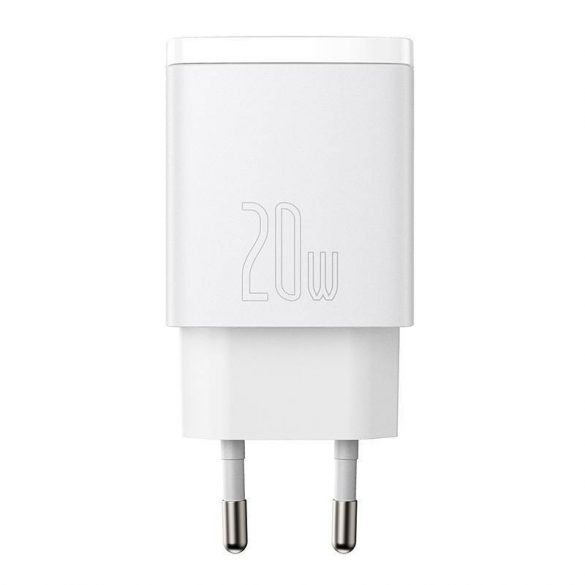 Baseus încărcător rapid compact, USB, USB-C, 20W (alb)