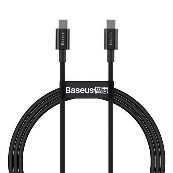 Cablu USB-C la USB-C din seria Baseus Superior, 100 W, 1 m (negru)