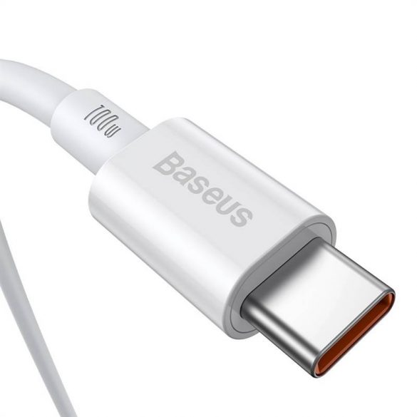 Cablu USB-C la USB-C din seria Baseus Superior, 100 W, 1 m (alb)