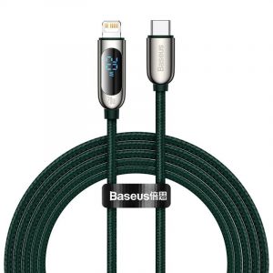 Cablu de afișare USB-C-Lightning Baseus, PD, 20 W, 2 m (verde)