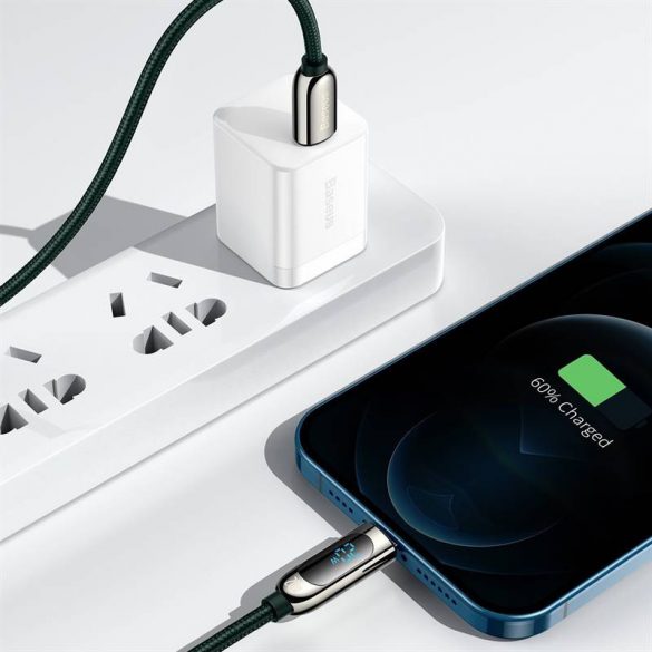 Cablu de afișare USB-C-Lightning Baseus, PD, 20 W, 2 m (verde)