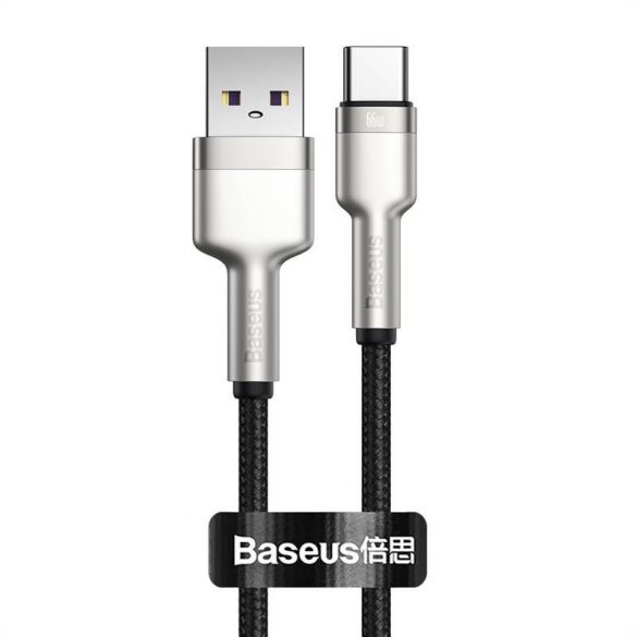 Cablu USB-USB-C Baseus Cafule, 66 W, 0,25 m (negru)