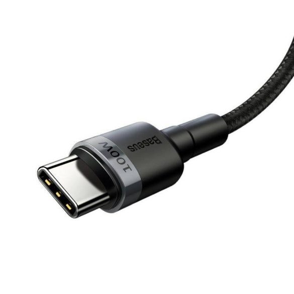 Cablu USB-C-USB-C, QC 3.0, PD 2.0, 100 W, 5A, 2 m (gri-negru)