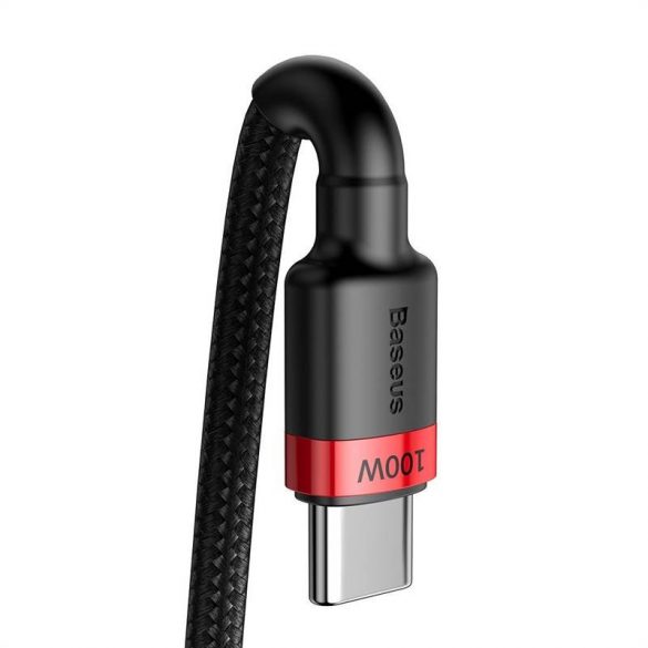 Baseus Cafule USB-C - Cablu USB-C, QC 3.0, PD 2.0, 100 W, 5A, 2 m (roșu-negru)