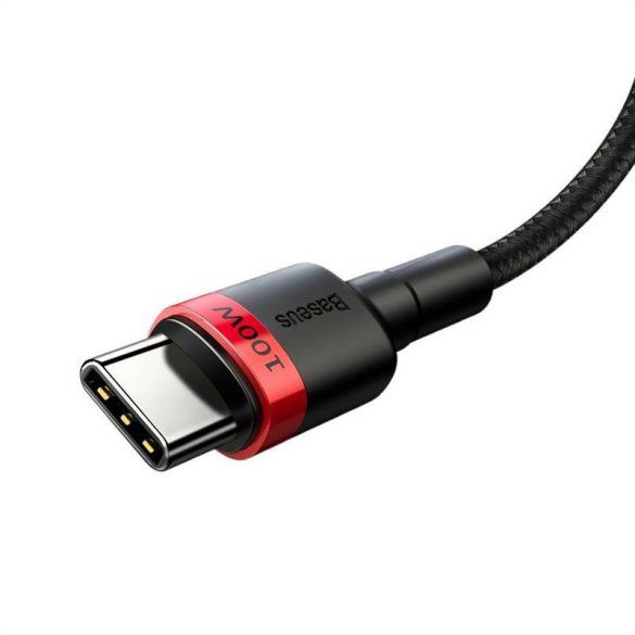 Baseus Cafule USB-C - Cablu USB-C, QC 3.0, PD 2.0, 100 W, 5A, 2 m (roșu-negru)