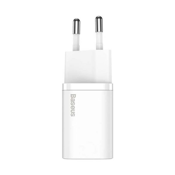 Încărcător rapid Baseus Super Si Adaptor 1C 20W cu cablu USB-C-Lightning de 1 m (alb)