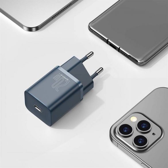 Încărcător de perete Baseus Super Si Quick Charger 1C 20W cu cablu USB-C Lightning de 1 m (albastru)