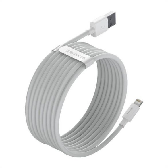 Cablu USB pentru Lightning Baseus Simple Wisdom, 2.4A, 1.5m (alb) 2 buc.