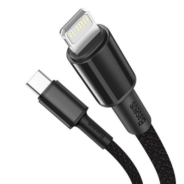 Cablu USB-C la Lightning Baseus, împletit de înaltă densitate, 20W, 5A, PD, 1m (negru)