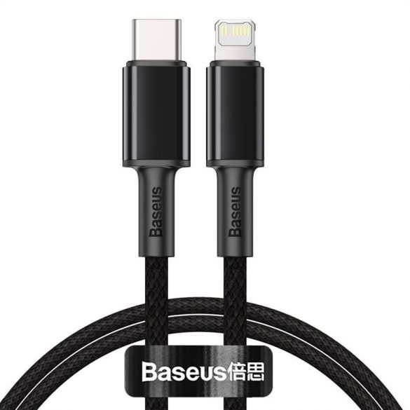 Cablu USB-C la Lightning Baseus, împletit de înaltă densitate, 20W, 5A, PD, 1m (negru)