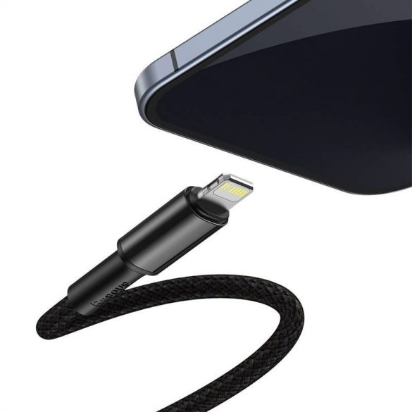 Cablu USB-C la Lightning Baseus, împletit de înaltă densitate, 20W, 5A, PD, 1m (negru)