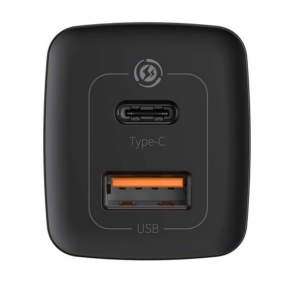 Baseus GaN2 Lite încărcător de perete, USB + USB-C, 65 W, EU (negru)