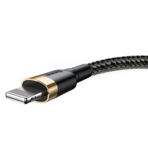 Cablu USB Lightning Baseus Cafule 2.4A 1 m (auriu-negru)