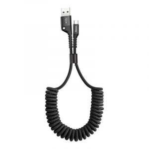 Cablu arc Baseus Spring USB-USB-C 1m 2A (negru)