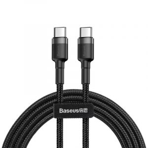 Baseus Cafule PD 2.0 QC 3.0 60 W Cablu USB-C - USB-C PD 1 m (negru-gri)