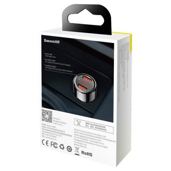 Încărcător auto Baseus Magic 2x USB QC 3.0 45W (negru)