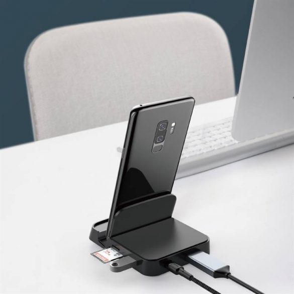 Baseus Mate Docking Station pentru smartphone-uri Huawei și Samsung, HUB USB-C, 15 W (negru)