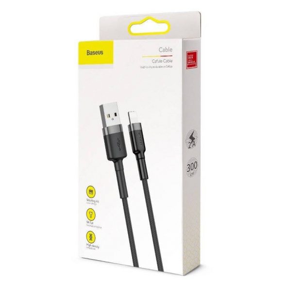 Cablu USB Baseus Cafule 2A 3m Lightning (gri-negru)