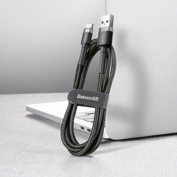 Cablu USB-USB-C Baseus Cafule 2A 3m (gri-negru)