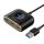 HUB USB 3.0 Baseus Square Round 4 în 1 - 1x USB 3.0 + 3x USB 2.0, 1 m (negru)