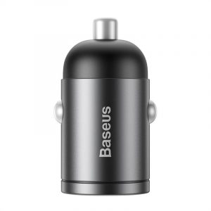 Mini încărcător auto Baseus Tiny Star, USB, QC 3.0, 30 W (gri)