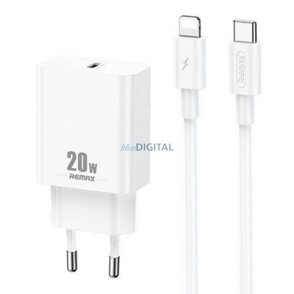 Încărcător de perete Remax, RP-U5, USB-C, 20W (alb) + cablu Lightning