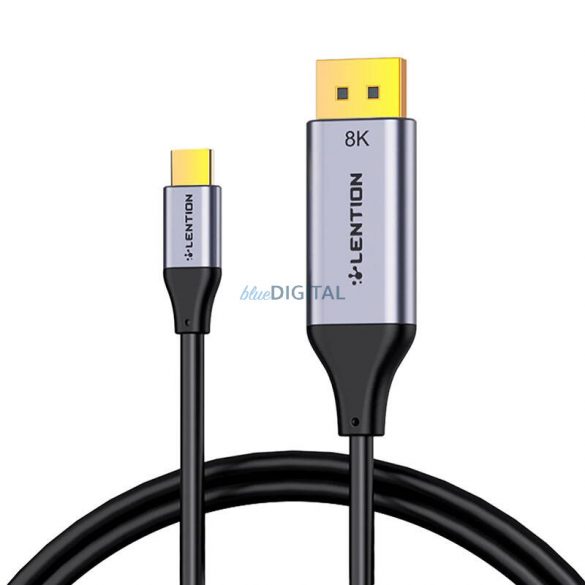 Cablu USB-C Lention și DisplayPort 8K60Hz, 1,7 m (negru)