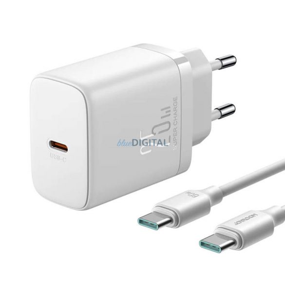 Încărcător Joyroom JR-TCF11 cu conexiune 1xUSB-C și cablu Type-C - Type-C 25W - alb