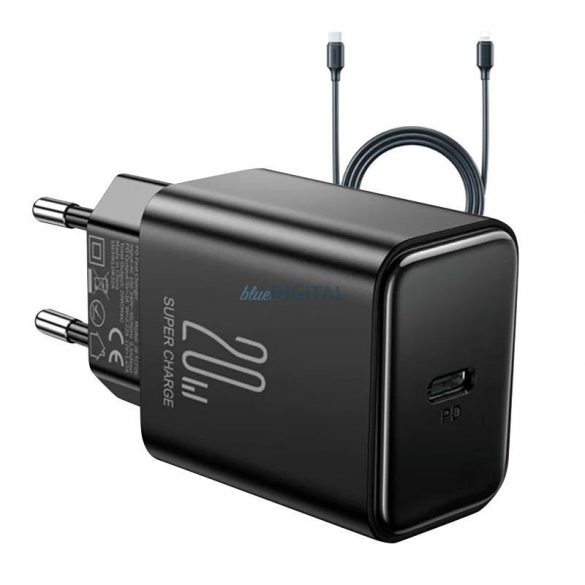 Joyroom JR-TCF06 Încărcător de rețea flash cu conexiune 1xUSB-C și tip C - cablu Lightning 20W - negru