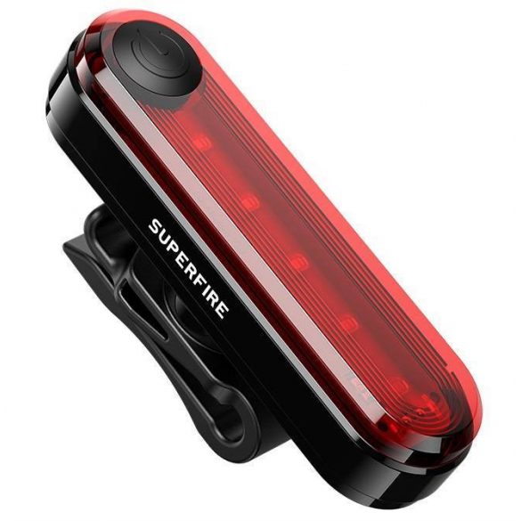 Lumină spate pentru biciclete Superfire BTL01, USB, 230mAh