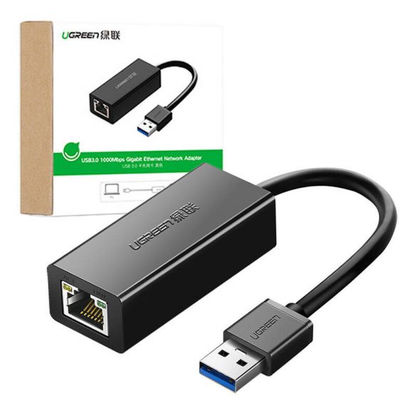 Adaptor de rețea USB 3.0 la RJ45 Ugreen CR111, Gigabit Ethernet (negru)