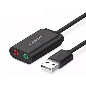 Placă de sunet externă USB UGREEN de 15 cm (negru)