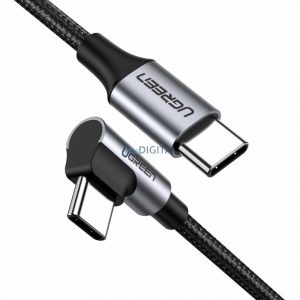 UGREEN US255 Cablu USB-C către USB-C, 3A, 60W, 2m (negru)