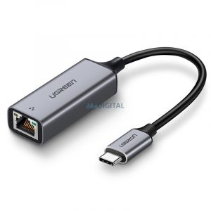 UGREEN RJ45 USB-C - Adaptor Gigabit Ethernet, aluminiu (gri)