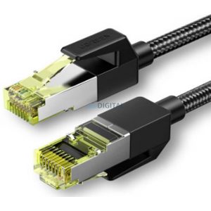 Cablu de rețea împletit UGREEN NW150, Ethernet RJ45, Cat.7, F / FTP, 5 m (negru)