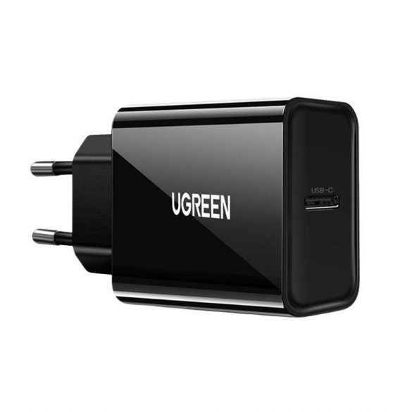 Încărcător rapid EU UGREEN, USB-C 20W, PD 3.0 (negru)