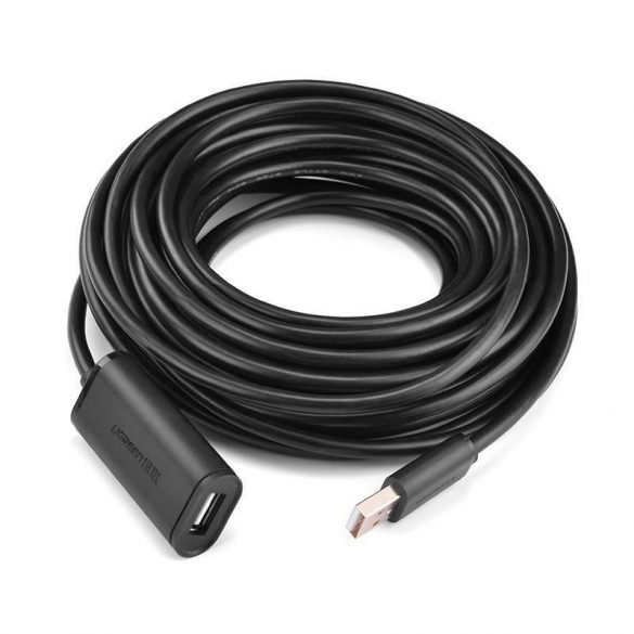 Cablu prelungitor UGREEN US121 USB 2.0, activ, 10 m (negru)