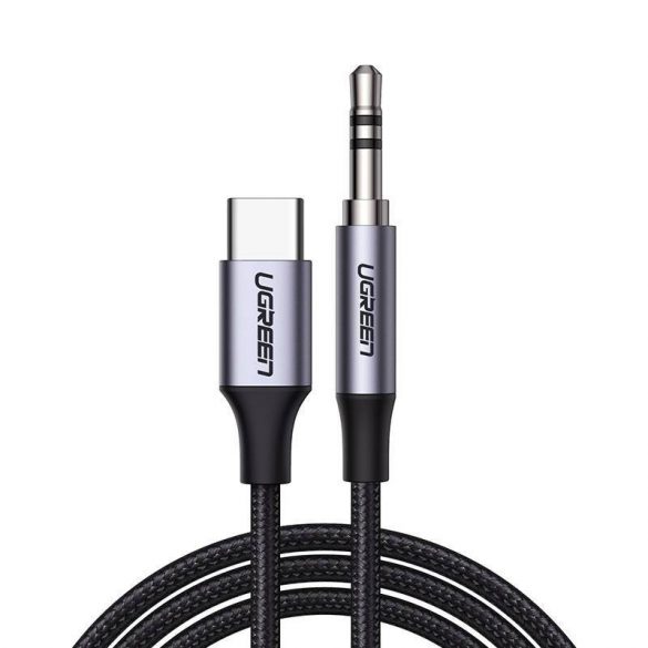 Cablu USB-C UGREEN CM450 - mini mufă AUX de 3,5 mm, 1 m (negru)