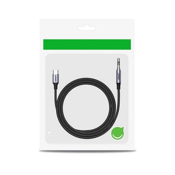 Cablu USB-C UGREEN CM450 - mini mufă AUX de 3,5 mm, 1 m (negru)