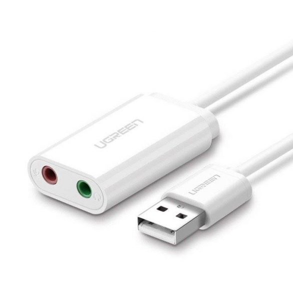 Placă de sunet externă USB UGREEN de 15 cm (alb)