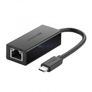 Conector extern Gigabit RJ45 USB-C la conector USB-C UGREEN 30287, 10/100 Mbps (negru)