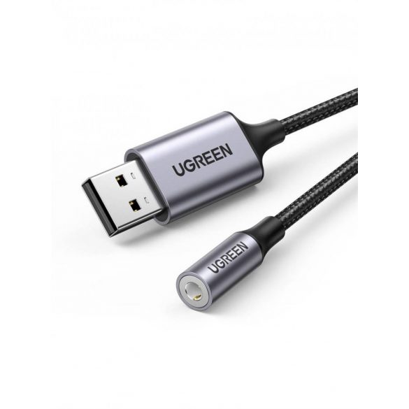 UGREEN CM477 adaptor audio, USB-mini Jack 3.5 mm-es AUX (gri)