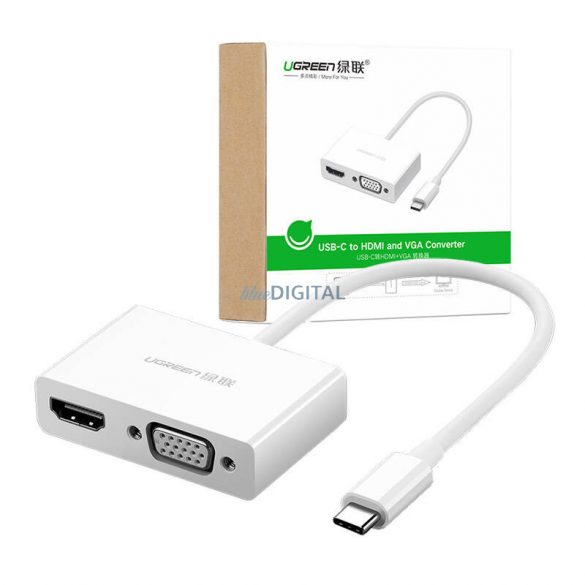 Adaptor USB-C HDMI + VGA UGREEN MM123 (alb)