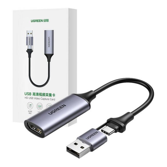 Card de captură HDMI / Grabber Ugreen CM489, 4K 60Hz, USB + USB-C