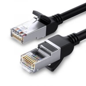 Cablu de retea UGREEN cu conectori metalici, Ethernet RJ45, Cat.6, UTP, 10m (negru)