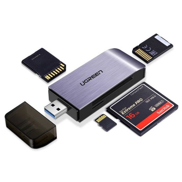 UGREEN adaptor USB 4 în 1 SD + cititor de carduri microSD (argintiu)