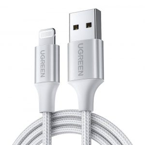 Cablu Lightning USB UGREEN 2.4A US199, 1.5m (argintiu)