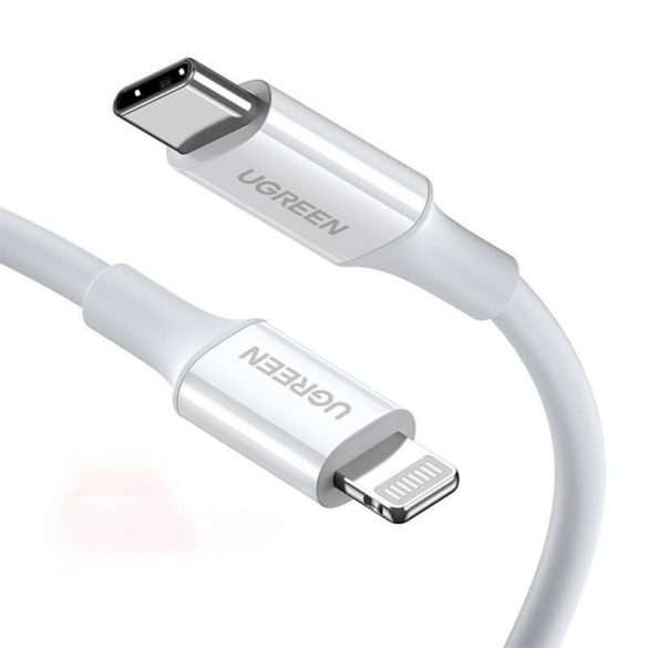 Cablu USB-C Lightning UGREEN US171, 3A, 0,25 m (alb)