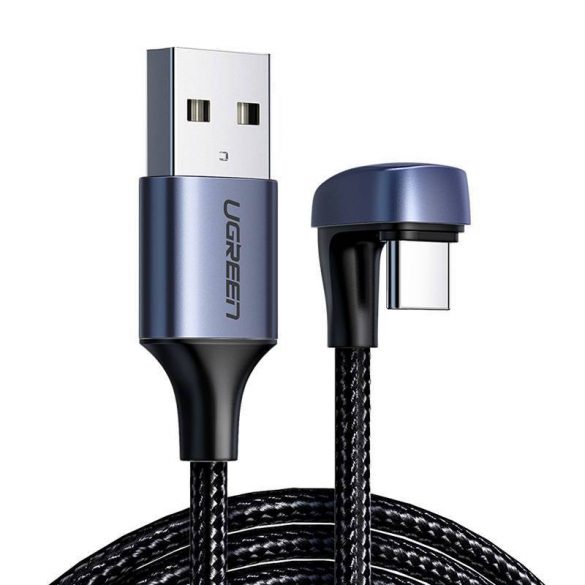 Cablu înclinat USB2.0 tată USB-C UGREEN 3A, 2m (negru)